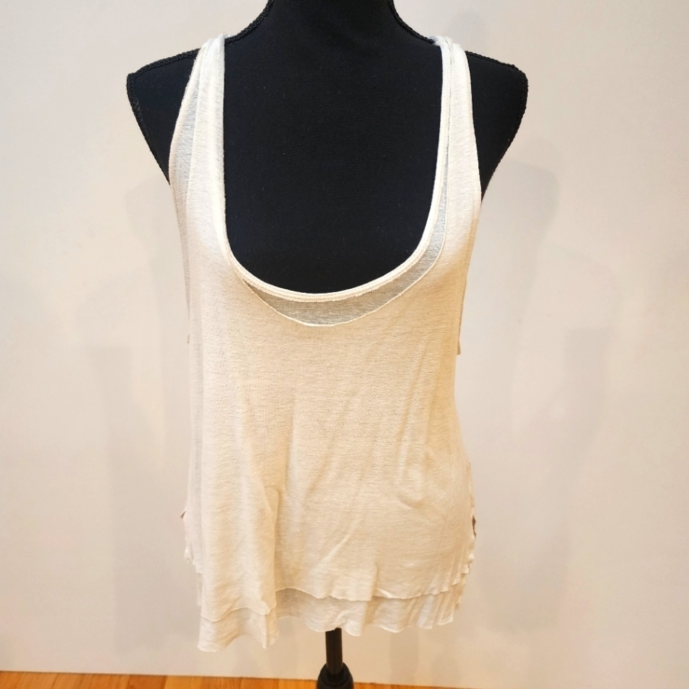 NWOT Free People Karmen Double-layer TankTop ivory size small